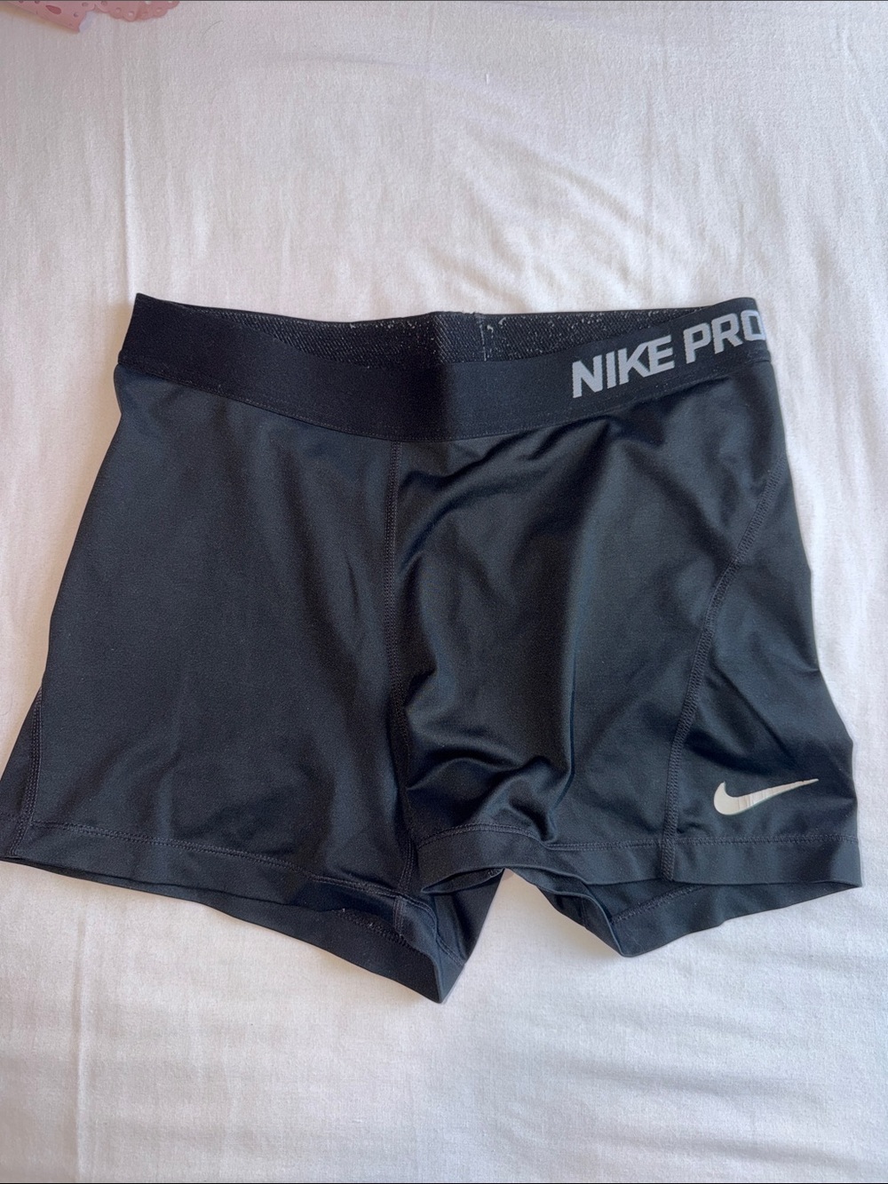 Nike Black Compression Training Shorts with Silver Swoosh